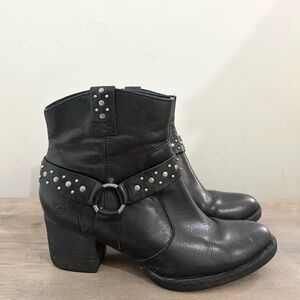 Born Slater Studded Harness Boot Black women 8.5 emo goth dark